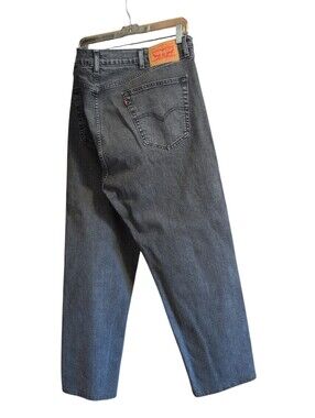 Levi’s 502 Men’s Jeans 42x30 Gray Black Tapered Fit Denim Pants Stretch